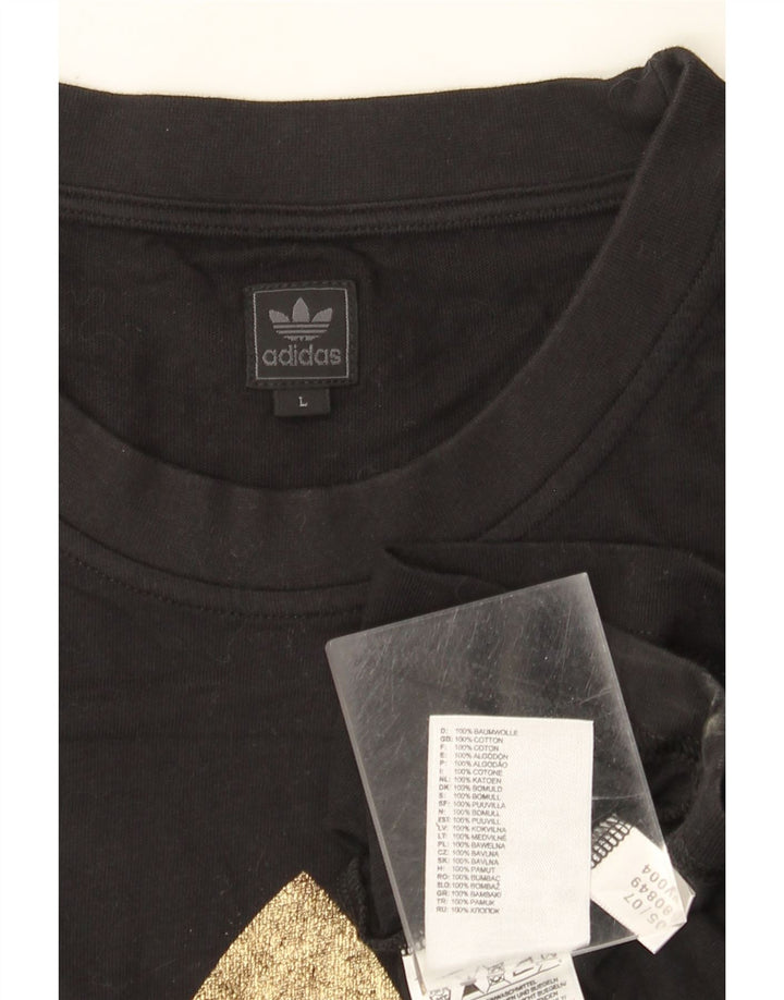 Adidas T-shirt graphique pour hommes, grand, en coton noir