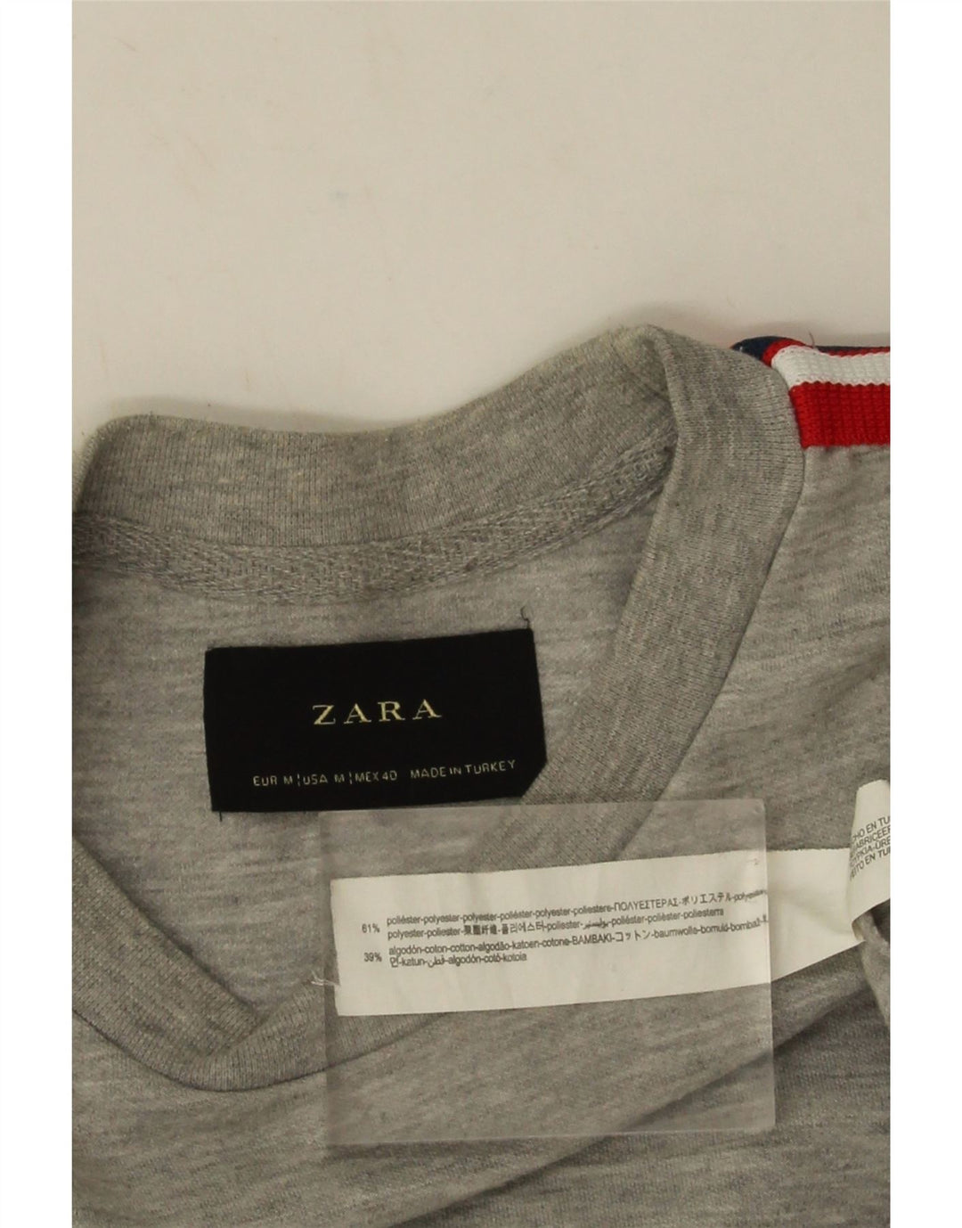 Zara Pull Sweat Homme Gris Moyen Moucheté Polyester