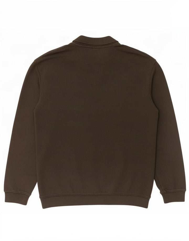 Zara Mens Polo Neck Sweatshirt Jumper Grand Kaki Coton