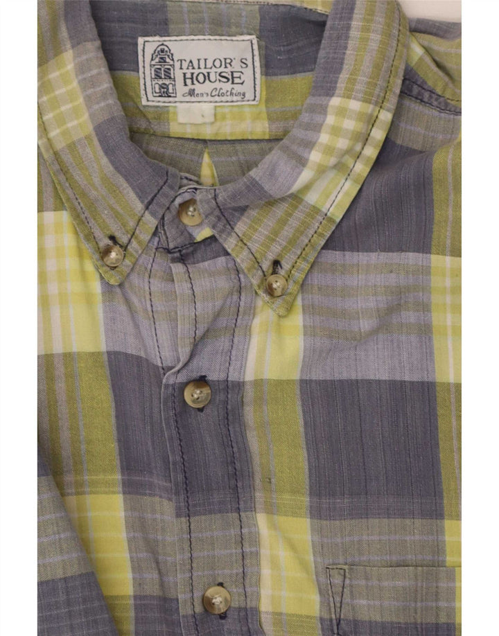 Chemise homme vintage grand chèque bleu