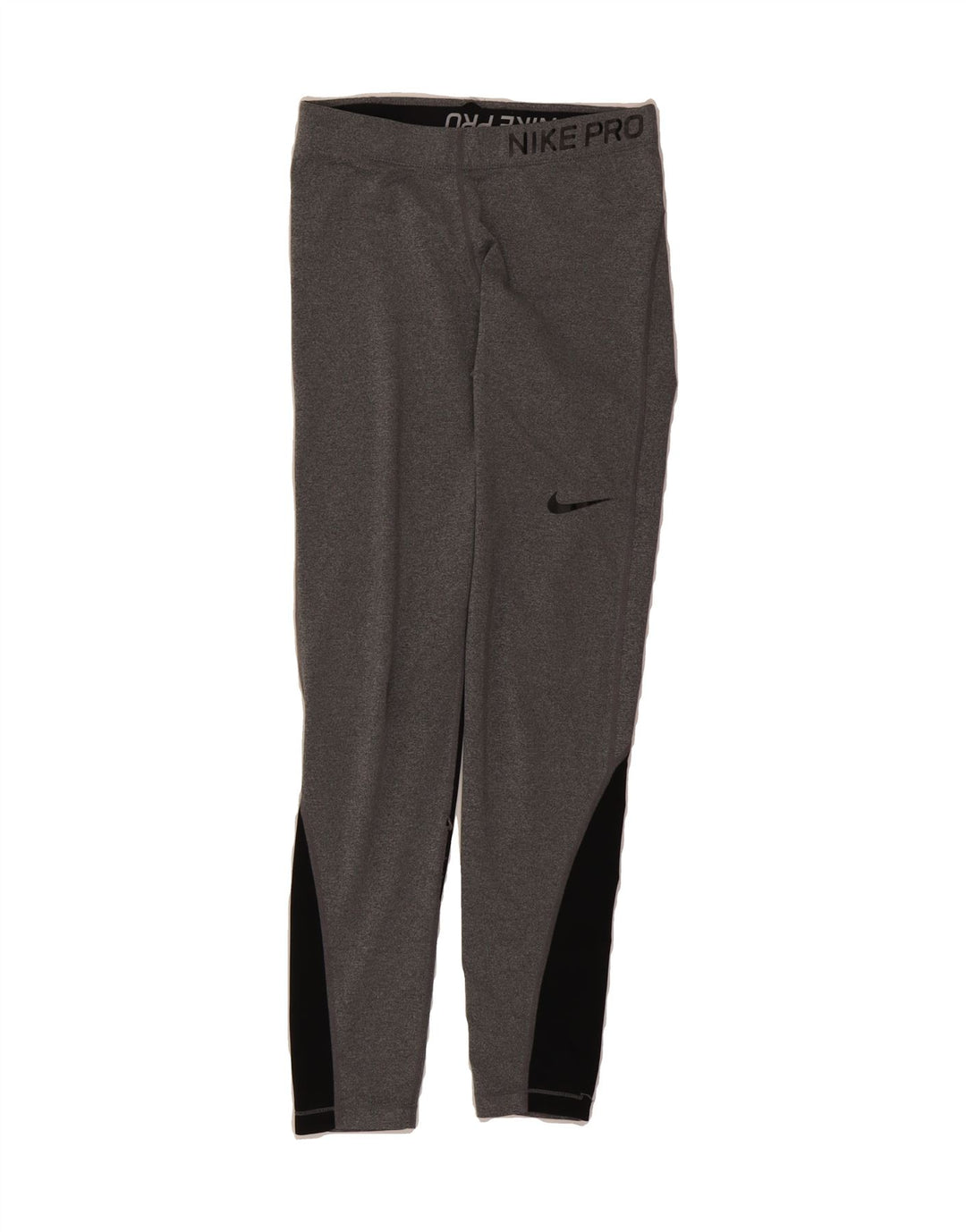 NIKE Womens Dri Fit Graphic Leggings UK 12 Medium  Grey Colourblock Vintage Nike and Second-Hand Nike from Messina Hembry 