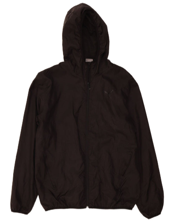 Puma Veste de pluie à capuche pour homme UK 38 Medium Noir Polyester