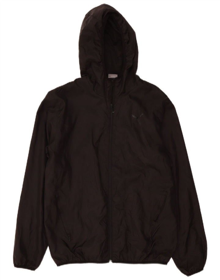 Puma Veste de pluie à capuche pour homme UK 38 Medium Noir Polyester