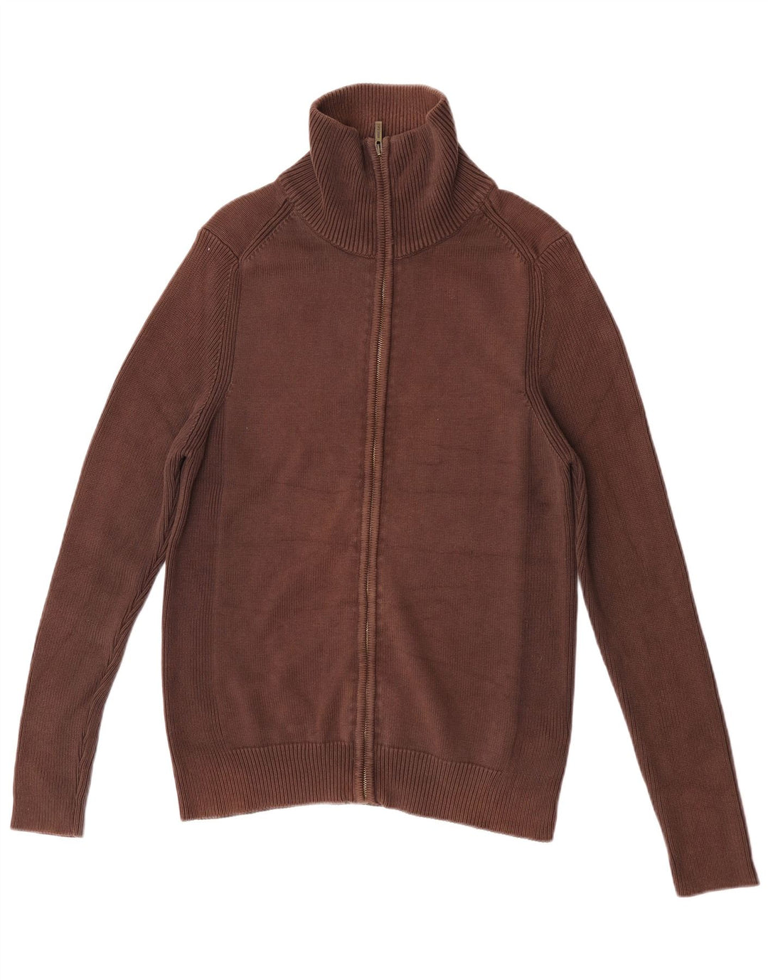 Zara Cardigan Homme Pull Large Marron Coton