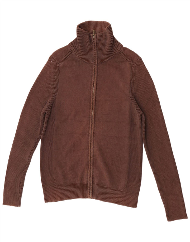 Zara Cardigan Homme Pull Large Marron Coton