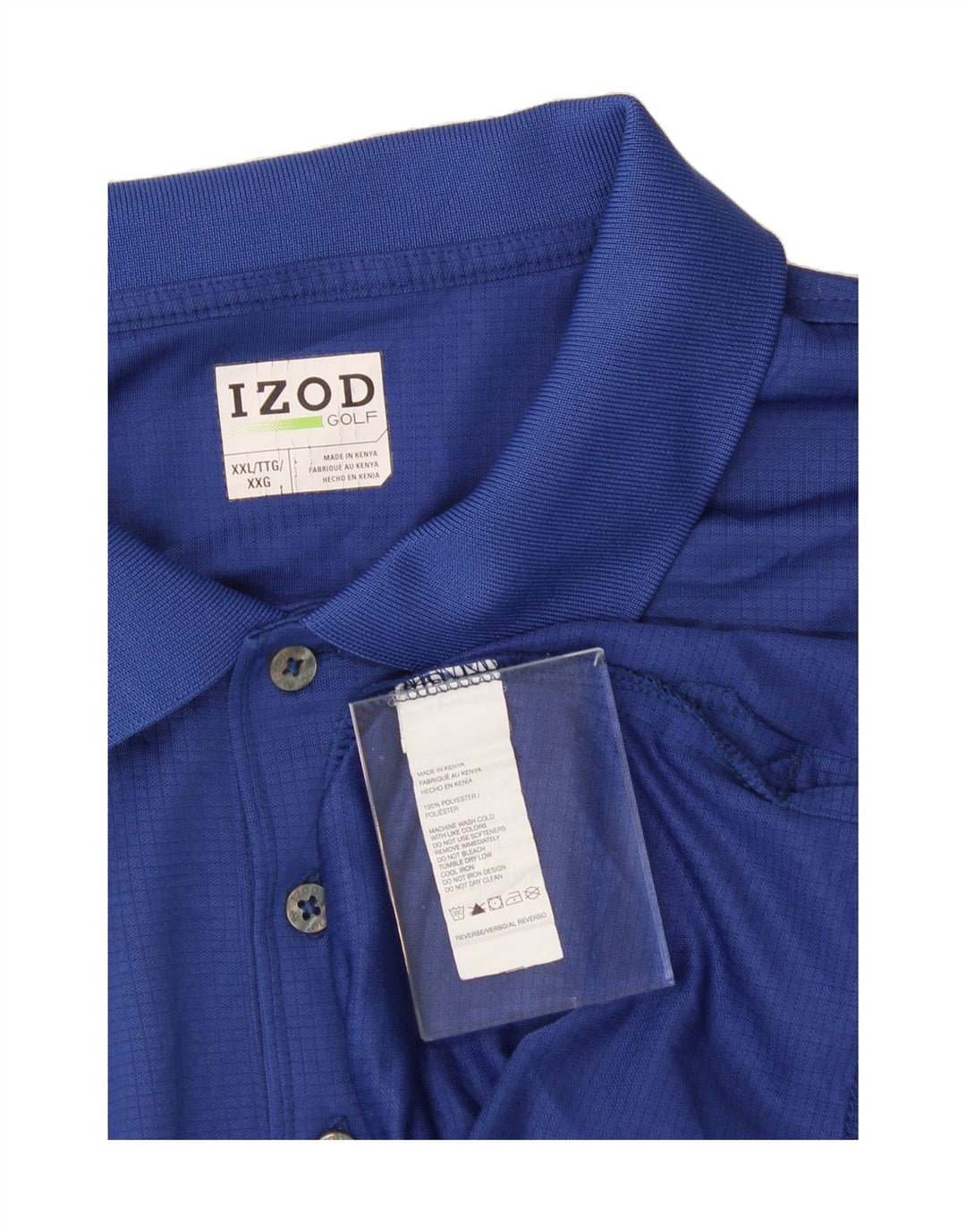 IZOD Mens Polo Shirt 2XL Blue Polyester Vintage Izod and Second-Hand Izod from Messina Hembry 