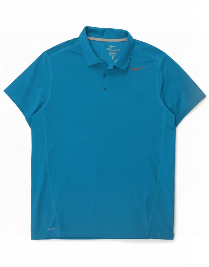 Nike Polo Dri Fit pour homme en polyester Bleu Taille L