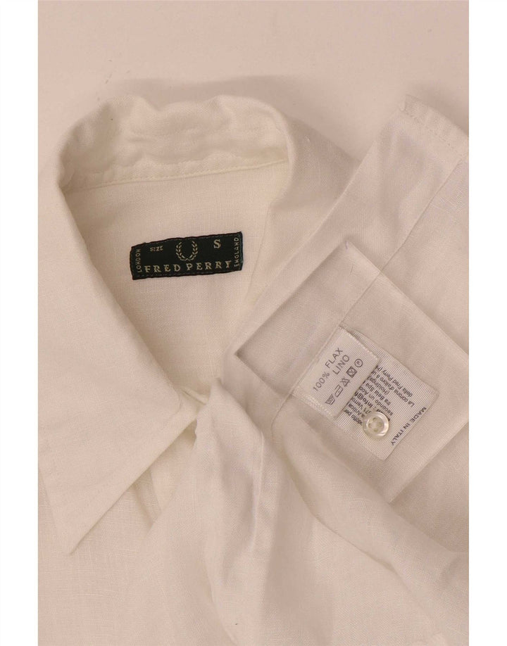 Fred Perry Chemise à manches 3/4 pour femme UK 10 Petit lin blanc