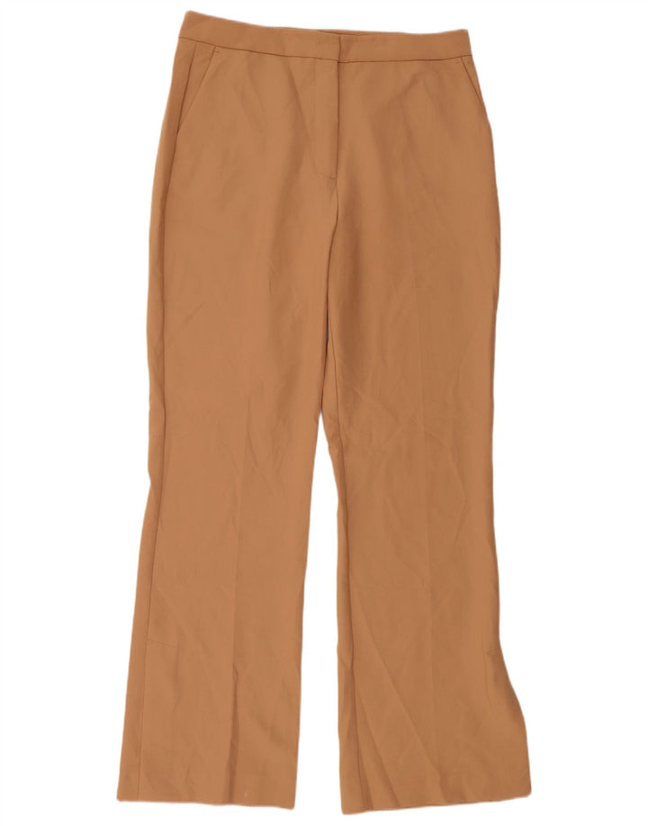 Zara Pantalon Chino Flare Femme Large W30 L31 Marron Polyester