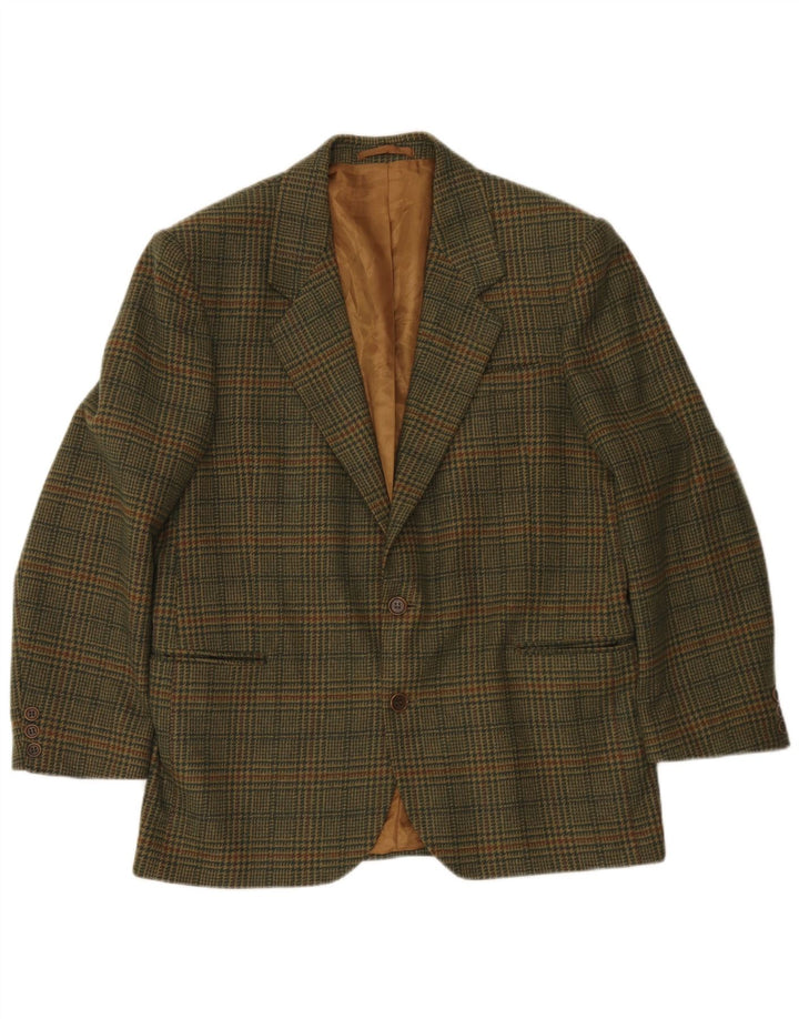 Incom Veste blazer à 2 boutons pour homme UK 38 Kaki pied-de-poule moyen