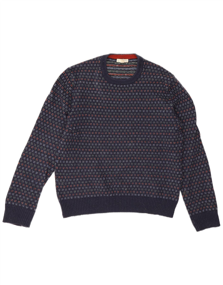 Gap Pull Col Ras Du Cou Homme Bleu Marine Moyen Laine À Pois