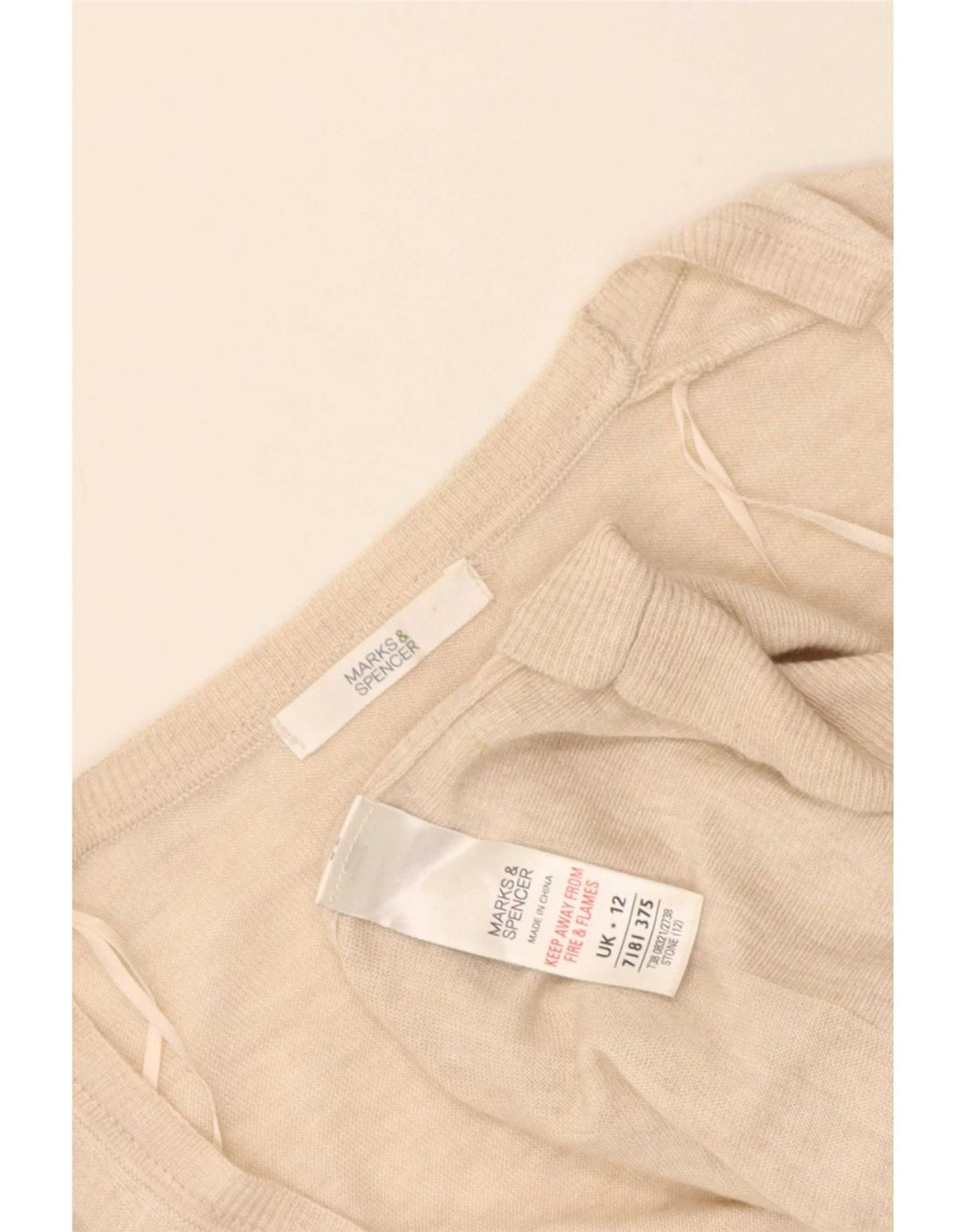 Marks & Spencer Pull cardigan long pour femme UK 12 Beige moyen moucheté