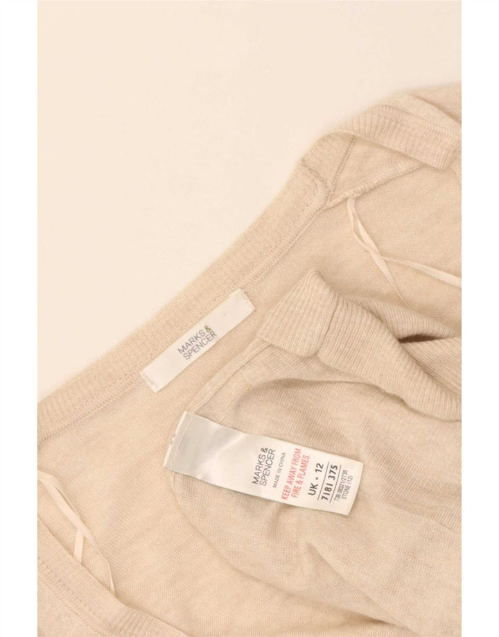 Marks & Spencer Pull cardigan long pour femme UK 12 Beige moyen moucheté