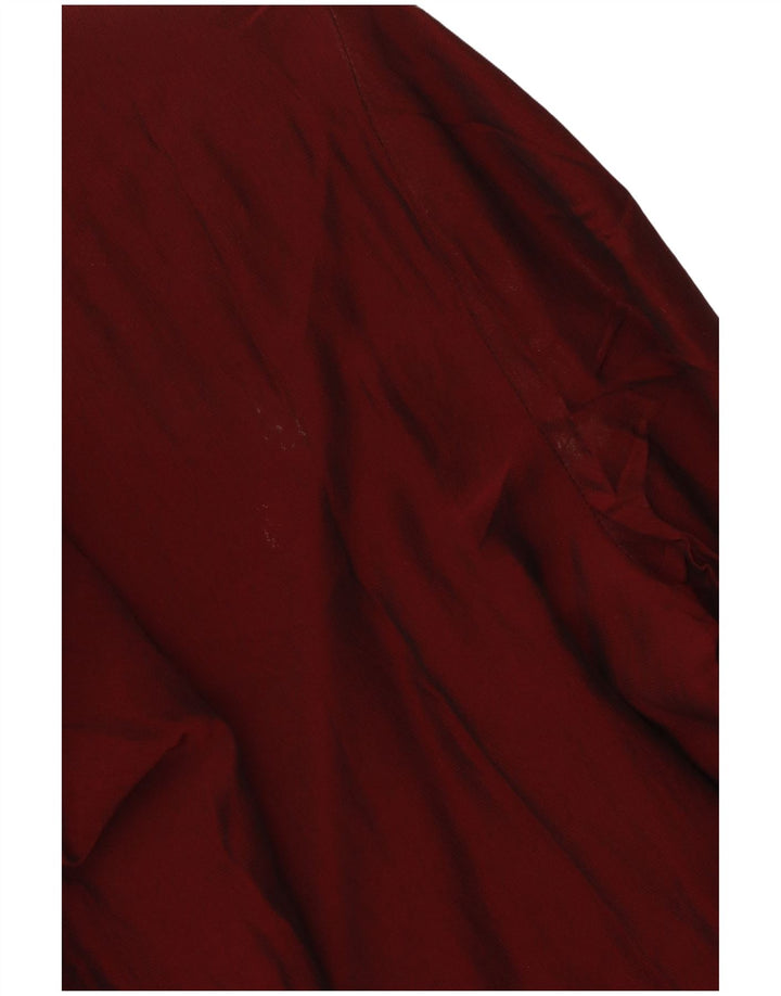 Blouse Femme Vintage Top IT 42 Viscose Bordeaux Moyen