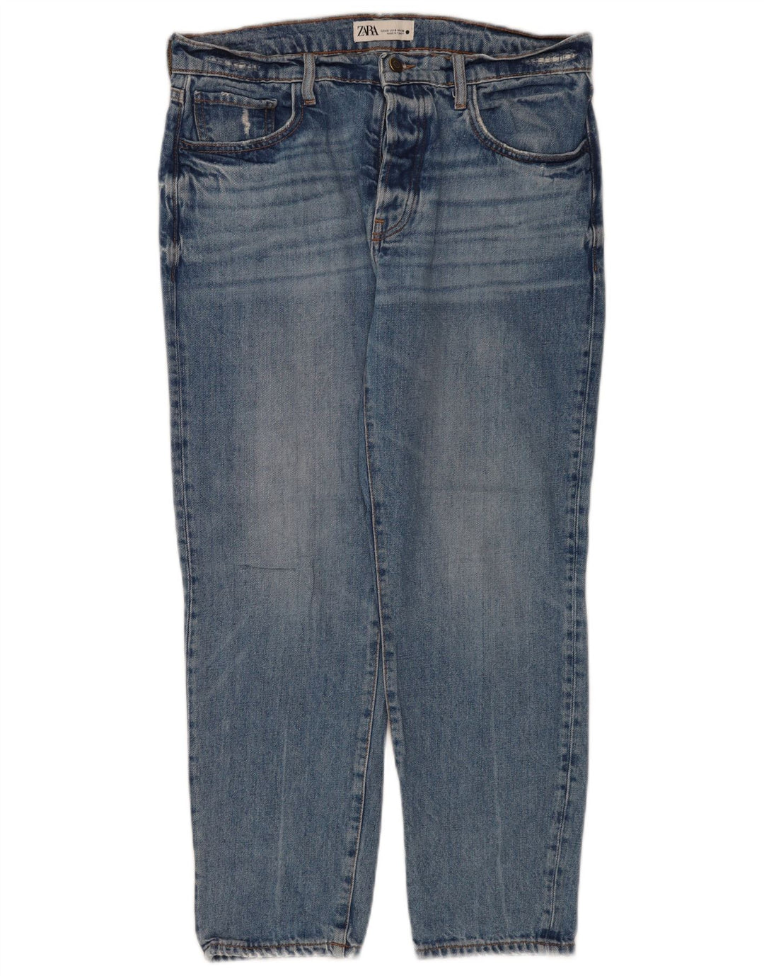 Zara Jean droit femme EU 40 Medium W30 L26 bleu coton