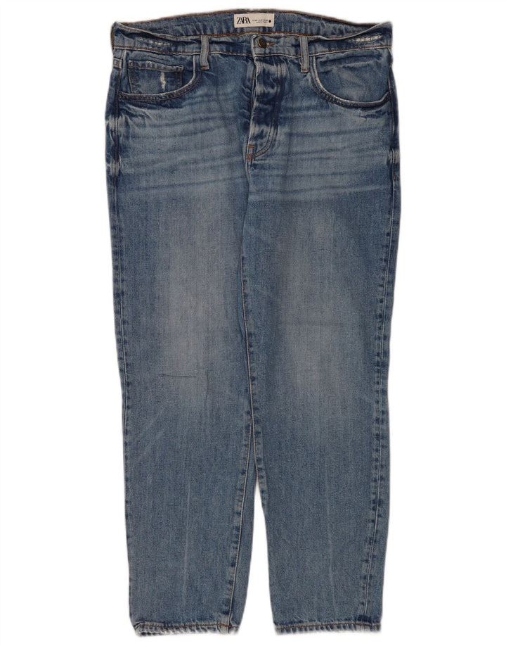 Zara Jean droit femme EU 40 Medium W30 L26 bleu coton