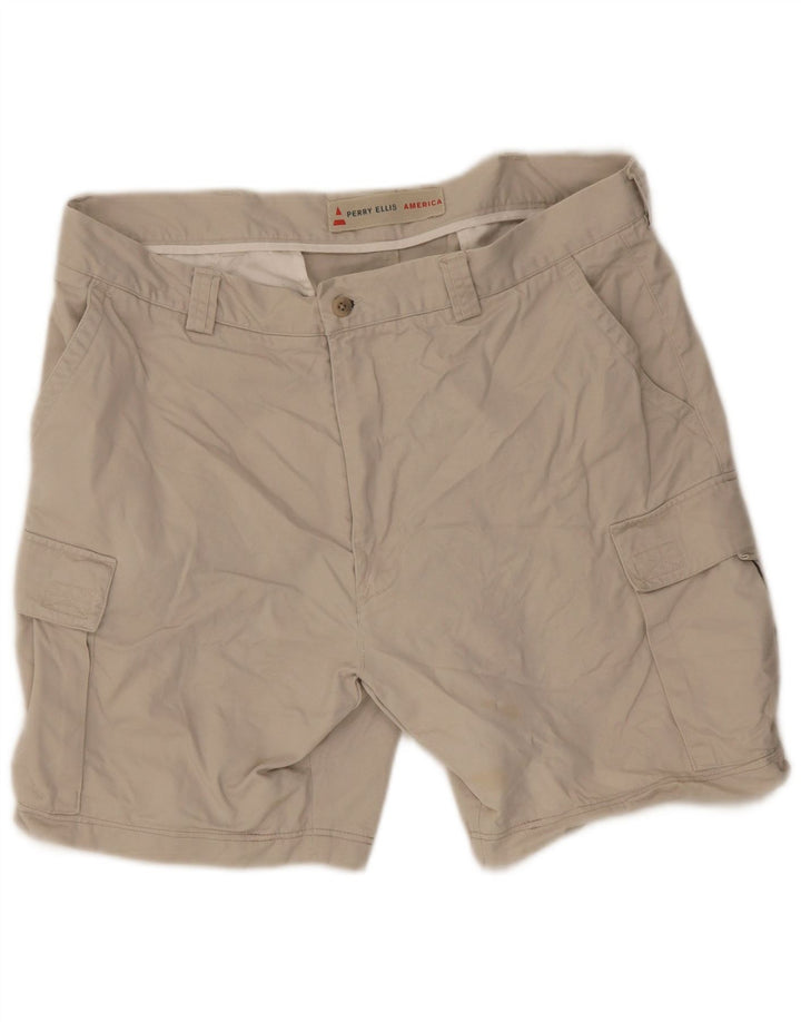 Perry Ellis Short cargo pour homme W38 XL en coton beige