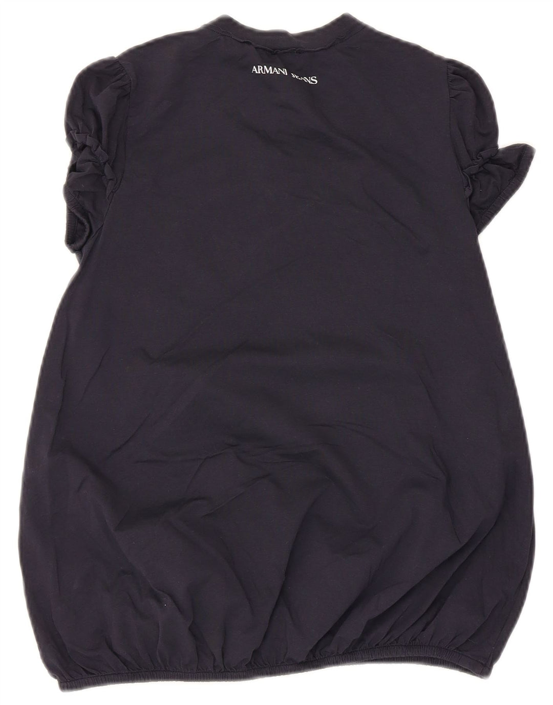 Armani Womens Graphic Blouse Top EU 34 2XS Bleu Marine Coton
