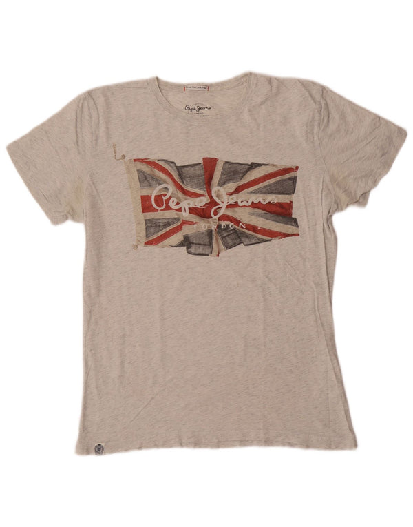 PEPE Jeans T-Shirt Graphique Coupe Regular Homme Gris Moyen Coton