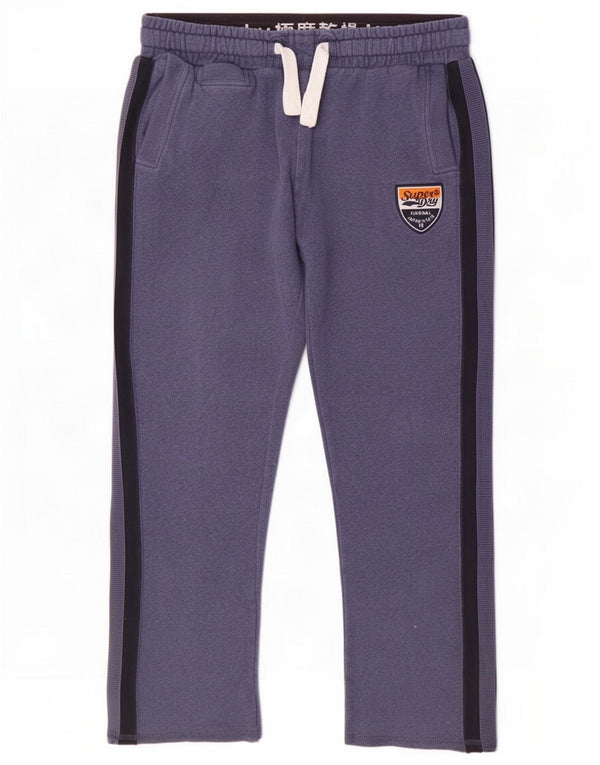 Superdry Pantalon De Survêtement XL Bleu Rayé Coton