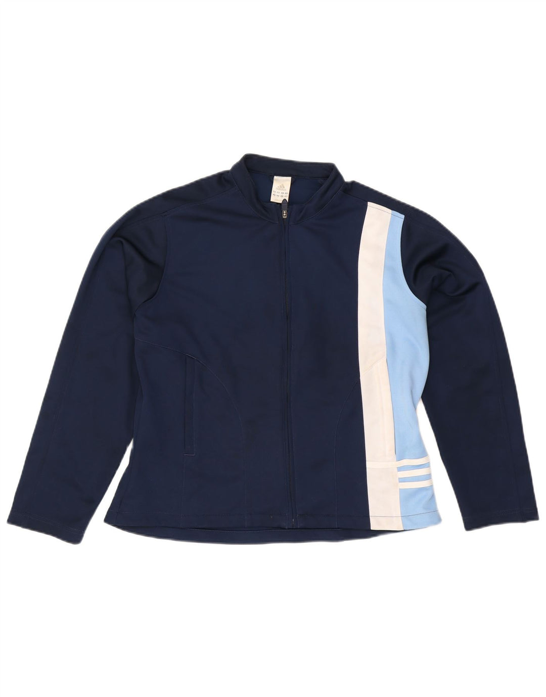 ADIDAS Veste de survêtement pour femme UK 16 Large Bleu marine Colourblock