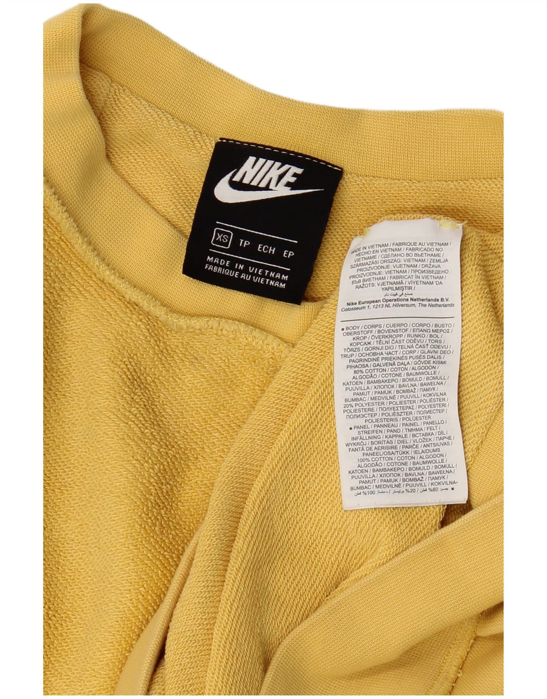 NIKE Sweat-shirt coupe ample pour homme XS Jaune Coton