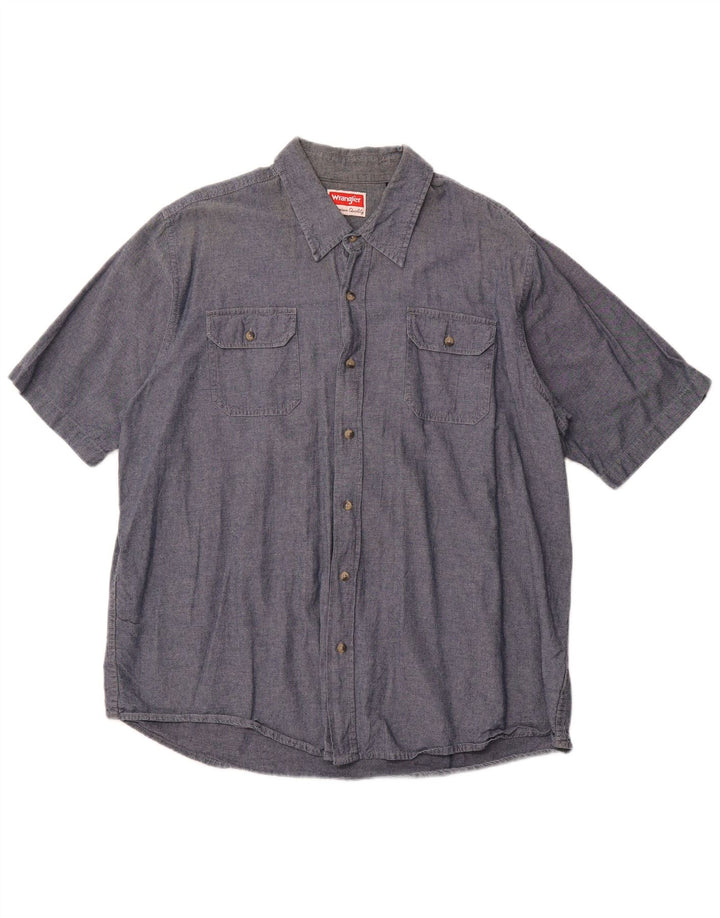 WRANGLER Chemise à Manches Courtes Homme 2XL Bleu Coton