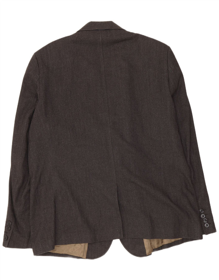 Burberry Veste Blazer 3 Boutons Homme UK 42 XL Laine à Chevrons Gris