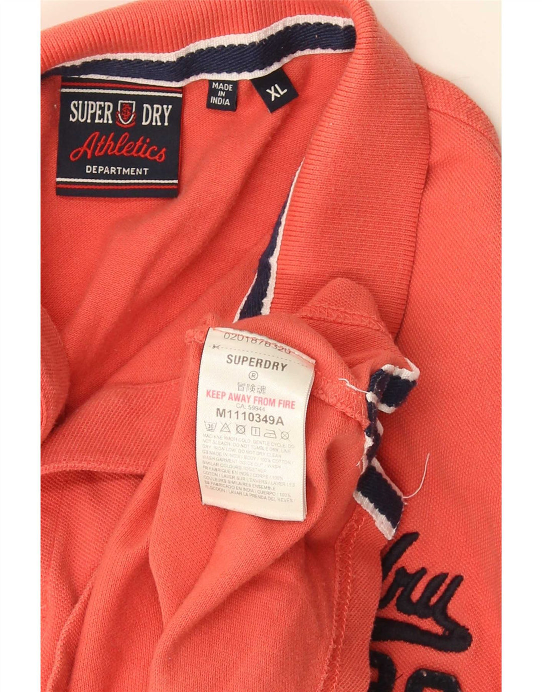 Superdry Polo Homme XL Orange Coton