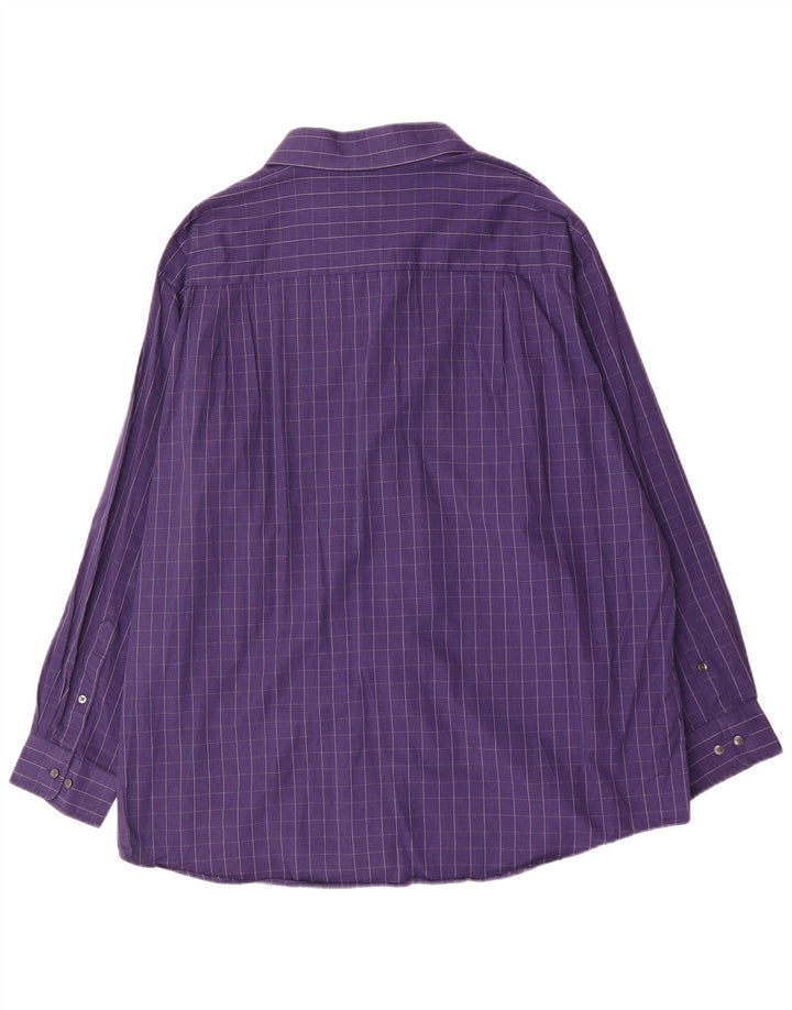 CALVIN KLEIN Chemise Homme Taille 18 2XL Violet Check Coton