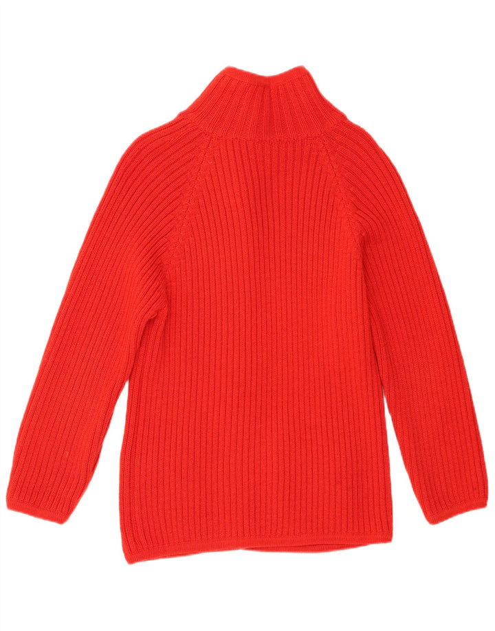 vintage Femme Cardigan Pull UK 10 Petite Laine Rouge