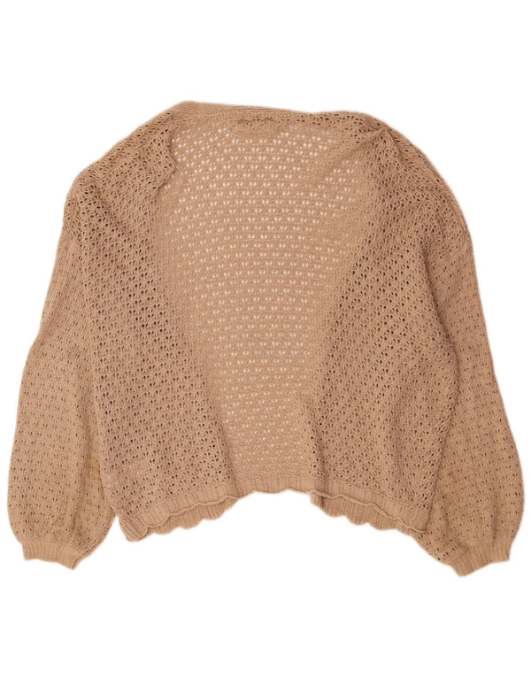 Zara Cardigan ouvert surdimensionné pour femme UK 16 Grand coton beige