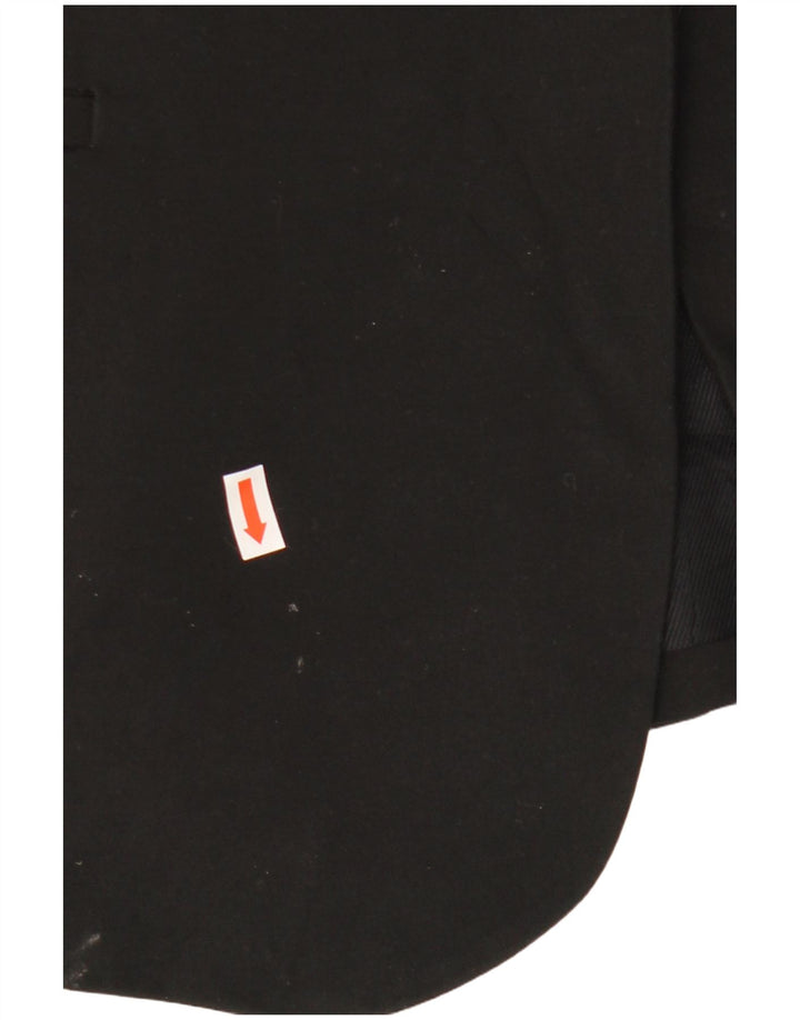 ZARA Femme 1 Bouton Blazer Veste UK 12 Moyen Noir Polyester