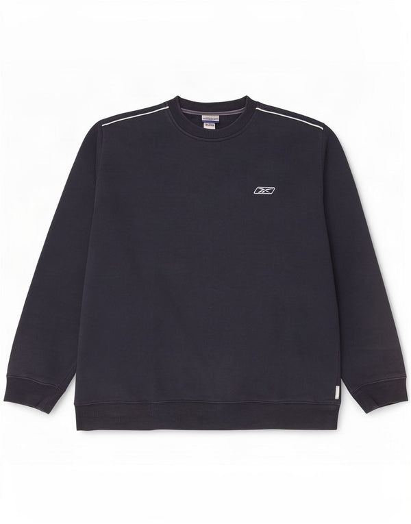 Reebok Sweat-shirt pour homme en coton bleu marine Taille L