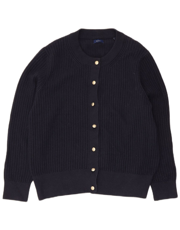 Gant Cardigan Femme Pull UK 18 XL Bleu Marine Coton