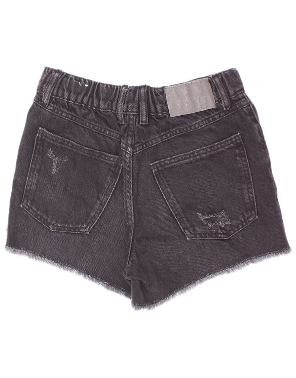 Short en jean vieilli fille Zara 11-12 ans W24 coton gris