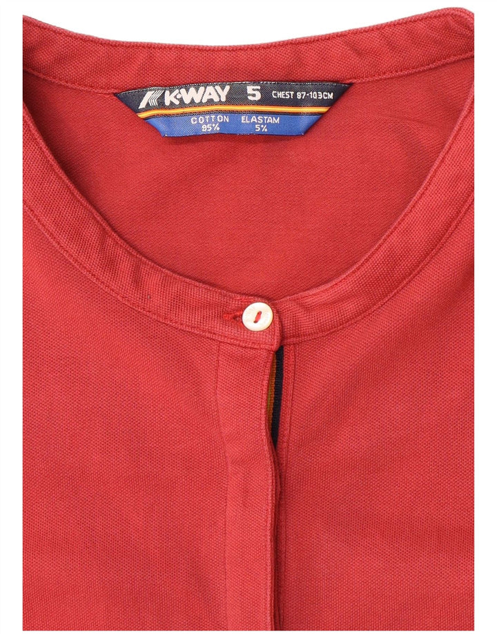 K-Way Polo Femme UK 14 Coton Rouge Moyen