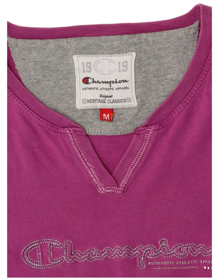 CHAMPION T-Shirt Graphique Femme UK 12 Rose Moyen