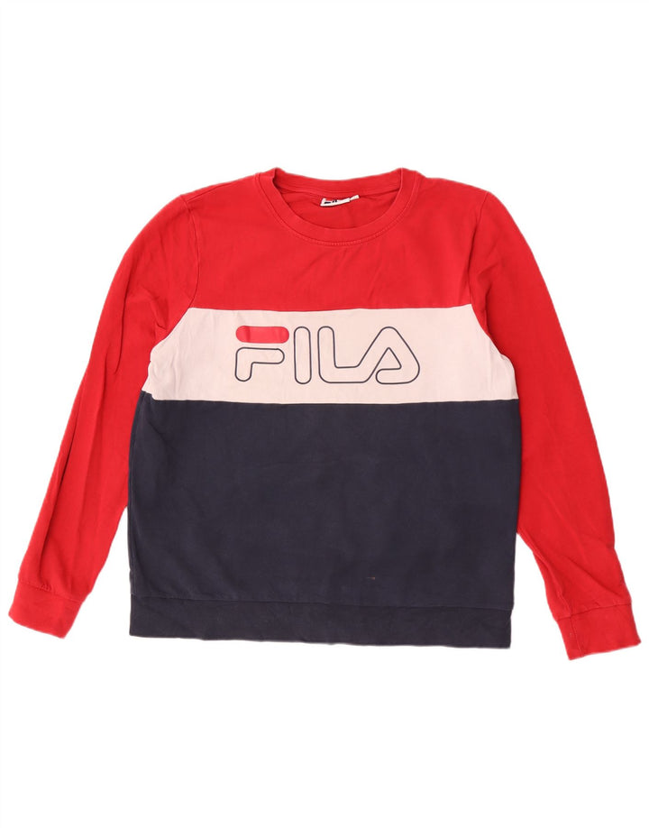 Fila Sweat-shirt graphique pour femme UK 16 Large Multicolore Colourblock