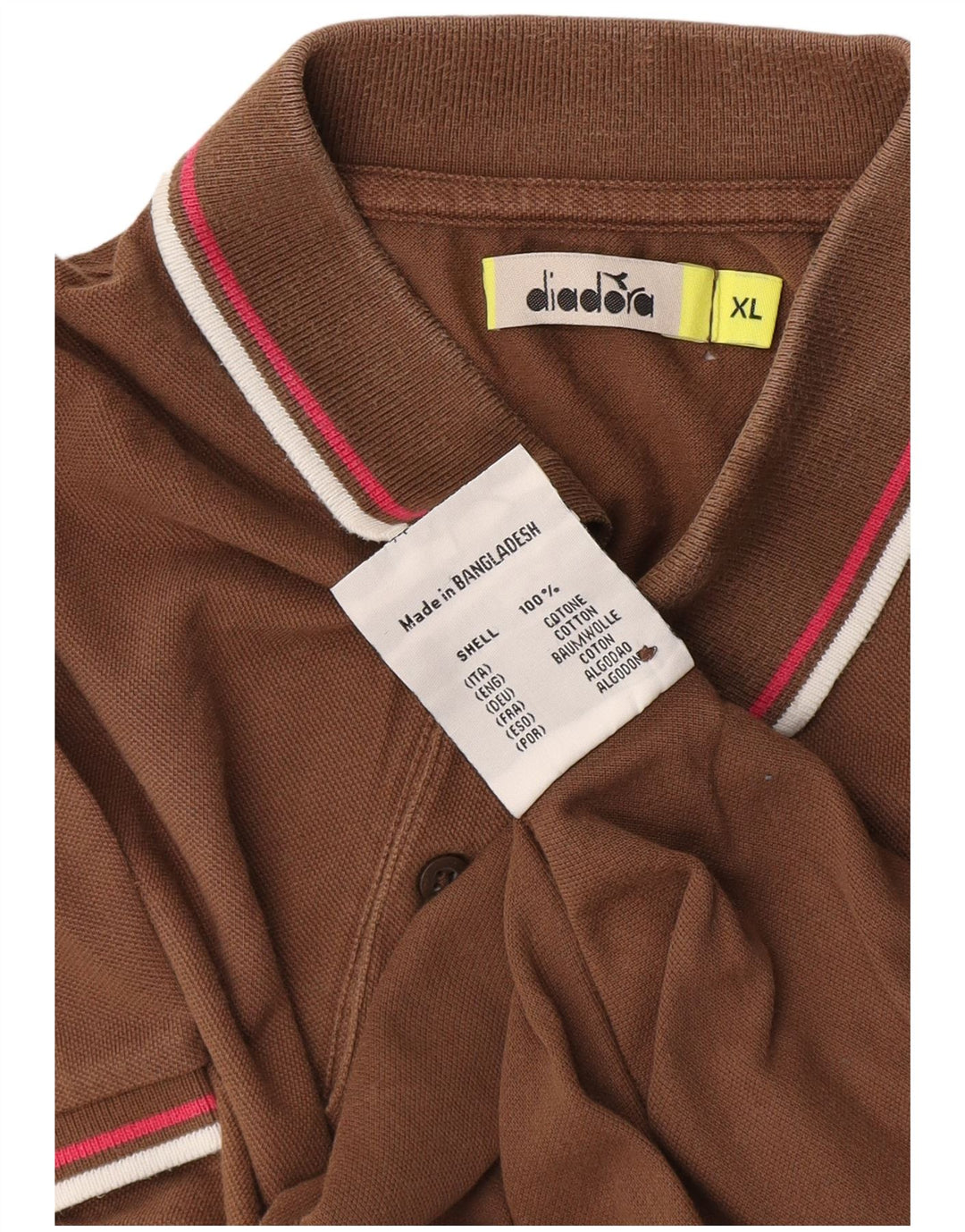 Diadora Polo Homme XL Marron Coton