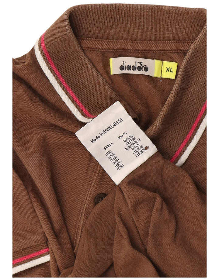 Diadora Polo Homme XL Marron Coton
