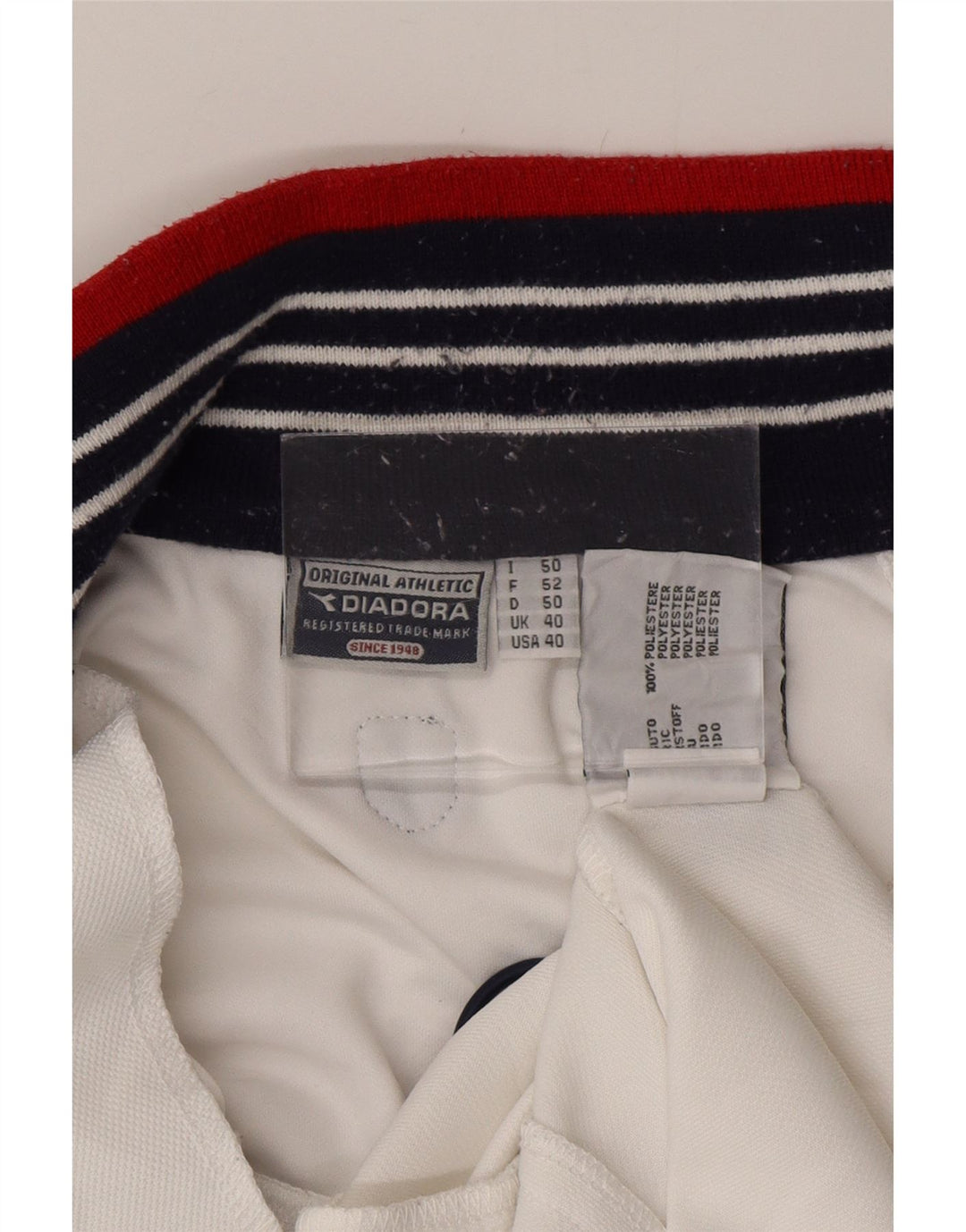 Diadora Veste Bomber Homme UK 40 Large Blanc Polyester