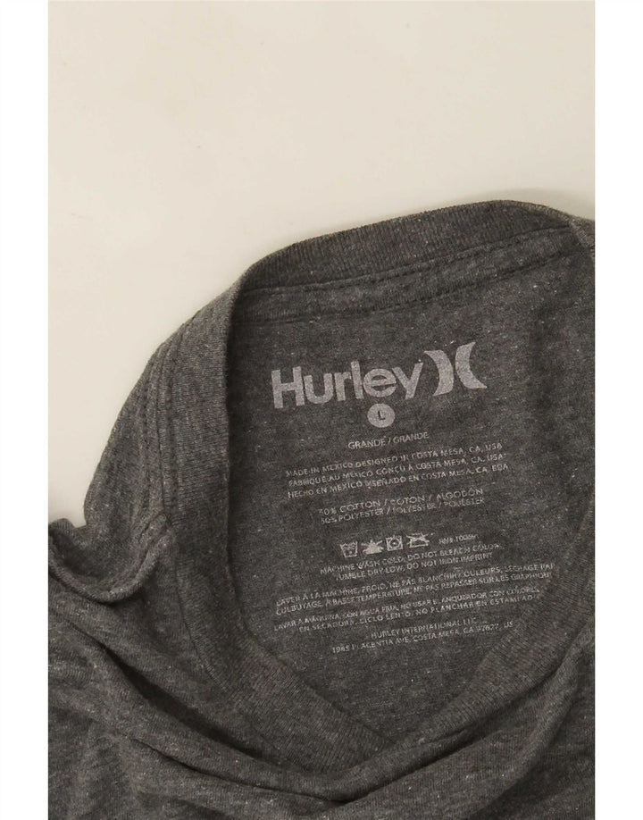 Hurley Haut graphique à manches longues pour homme en coton moucheté gris grand