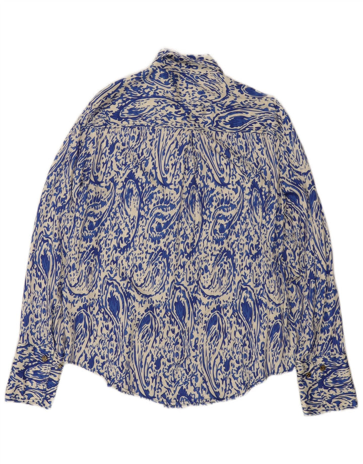 Zara Chemise ample pour femme UK 10 Petit Bleu Paisley