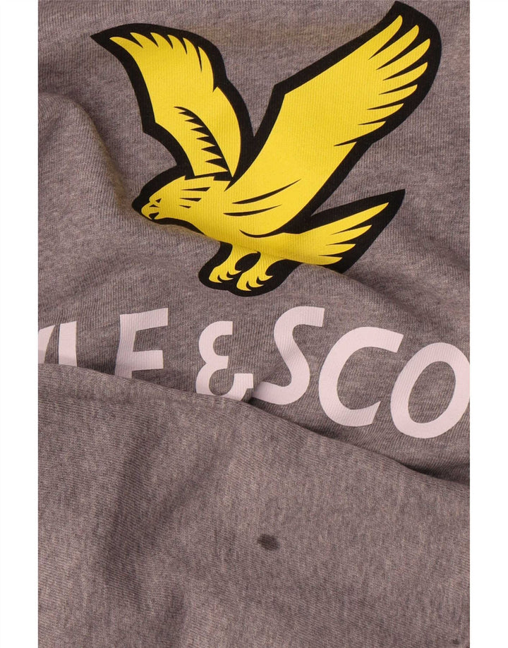 Lyle & Scott Sweat-shirt graphique pour garçon 12-13 ans Gris moucheté