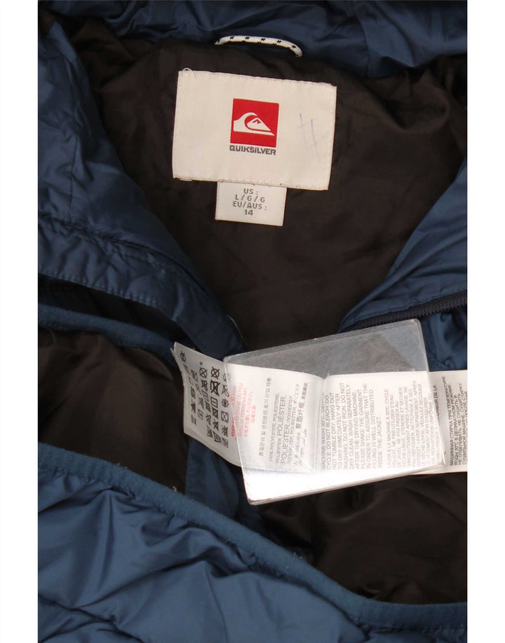 Quiksilver Veste matelassée à capuche pour garçon 13-14 ans Large Bleu Marine Polyester