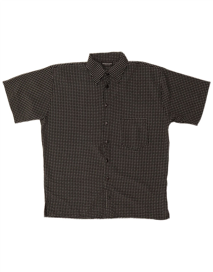 Specchio Chemise à manches courtes pour homme Grand motif cachemire noir