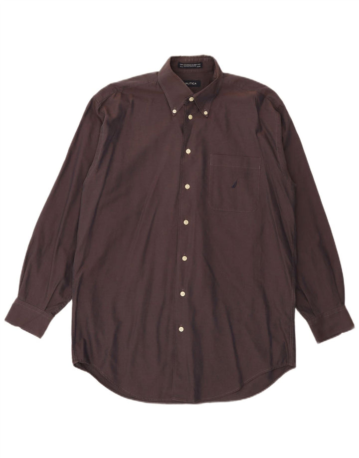Nautica Chemise Homme Taille 15 1/2 Coton Gris Moyen
