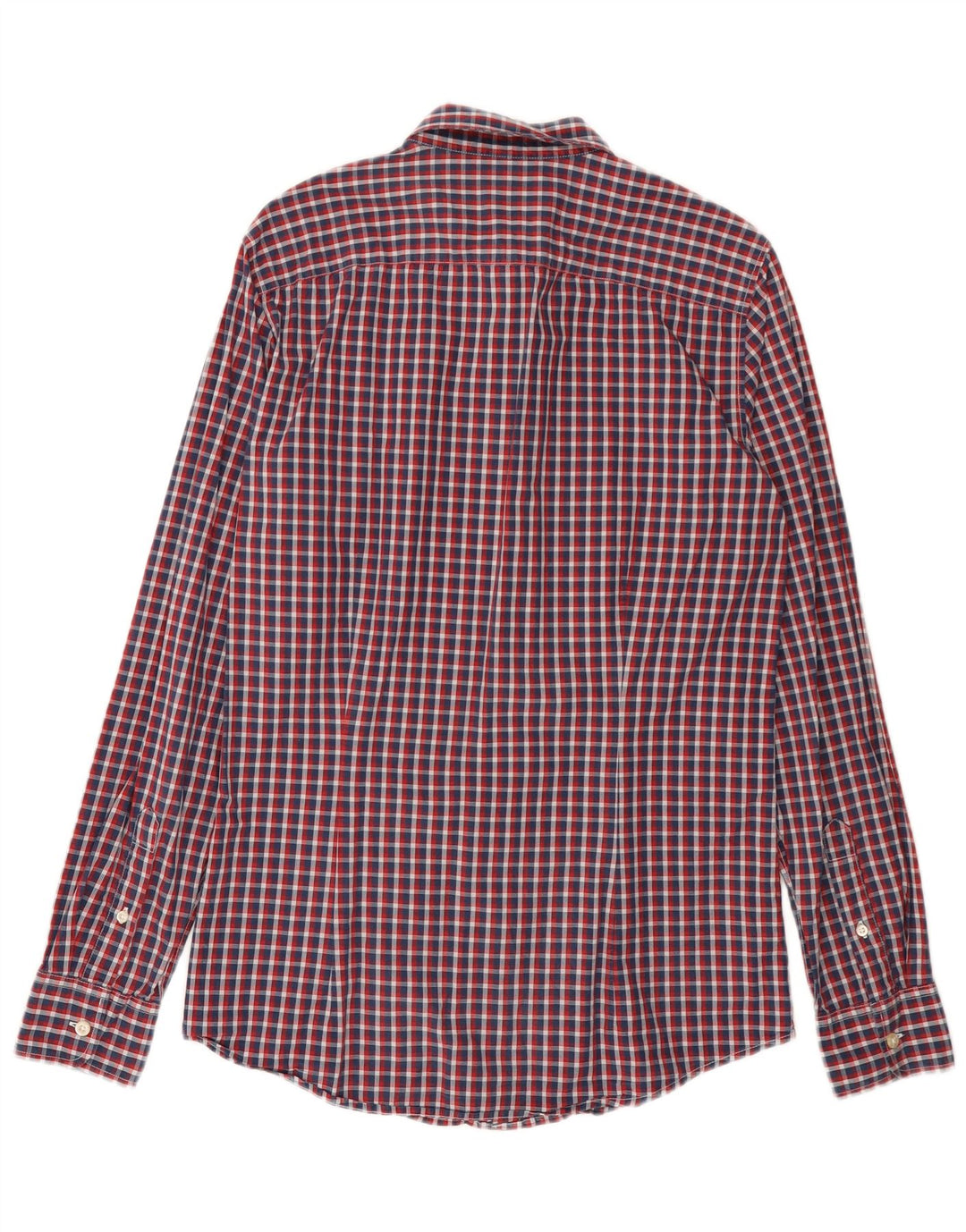 BENETTON Chemise Homme Petit Carreau Rouge