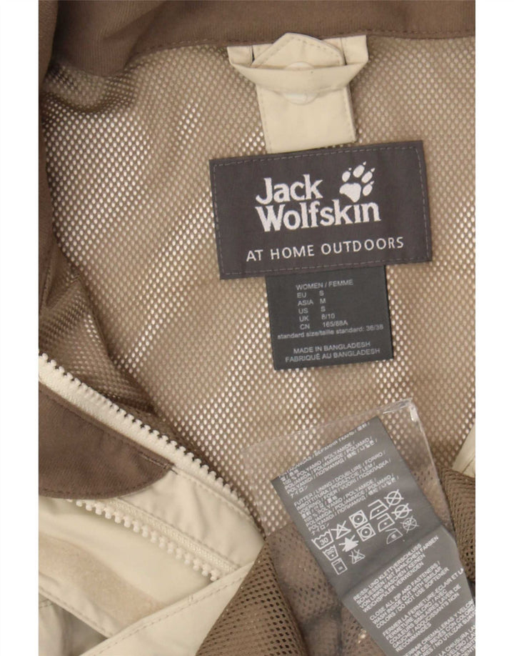 Jack Wolfskin Veste de pluie à capuche pour femme UK 8/10 Small Beige Polyamide